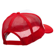 Let's Get Lit Embroidered Foam Panel Mesh Snapback - White-Red OSFM