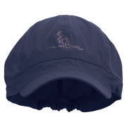 Kangaroo Embrodiered Cotton Elastic Newsboy Cap - Navy OSFM