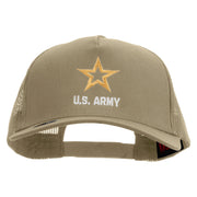 Star US Army Embroidered Solid Cotton Twill 5 panel Mesh Back Cap