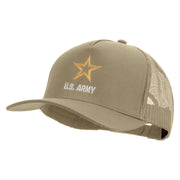 Star US Army Embroidered Solid Cotton Twill 5 panel Mesh Back Cap