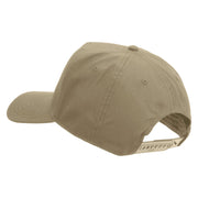 Licensed Star US Army Embroidered Solid Cotton Twill 5 panel Mesh Back Cap - Khaki OSFM