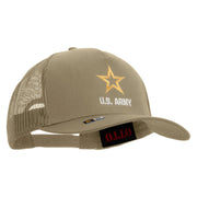 Star US Army Embroidered Solid Cotton Twill 5 panel Mesh Back Cap