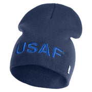USAF Blue Letter Symbol Embroidered 8" Short Beanie - Navy OSFM