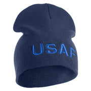 USAF Blue Letter Symbol Embroidered 8" Short Beanie - Navy OSFM
