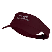 Trumpet New Orleans Embroidered Brushed Sports Visor - Maroon OSFM