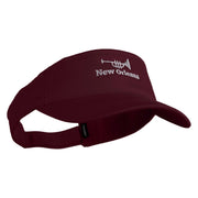 Trumpet New Orleans Embroidered Brushed Sports Visor - Maroon OSFM