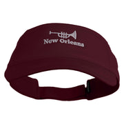 Trumpet New Orleans Embroidered Brushed Sports Visor - Maroon OSFM