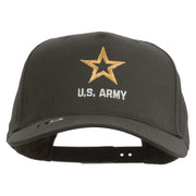 Licensed Star US Army Embroidered Solid Cotton Twill 5 panel Mesh Back Cap - Charcoal OSFM