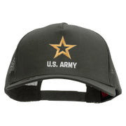 Star US Army Embroidered Solid Cotton Twill 5 panel Mesh Back Cap