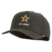 Licensed Star US Army Embroidered Solid Cotton Twill 5 panel Mesh Back Cap - Charcoal OSFM