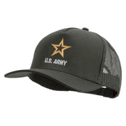 Star US Army Embroidered Solid Cotton Twill 5 panel Mesh Back Cap