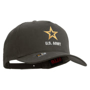 Licensed Star US Army Embroidered Solid Cotton Twill 5 panel Mesh Back Cap - Charcoal OSFM