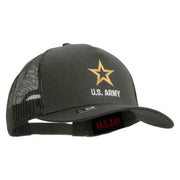 Star US Army Embroidered Solid Cotton Twill 5 panel Mesh Back Cap