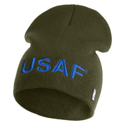 USAF Blue Letter Symbol Embroidered 8" Short Beanie - Olive OSFM