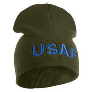USAF Blue Letter Symbol Embroidered 8" Short Beanie - Olive OSFM