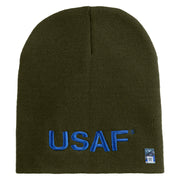 USAF Blue Letter Symbol Embroidered 8" Short Beanie - Olive OSFM