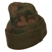 Vietnam Veteran Letters Embroidered Camo Long Beanie