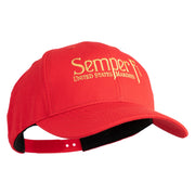 United States Marines Semper Fi Embroidered 6 Panel Structured Cotton Twill Cap Made in USA - Red OSFM