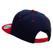 Pirate Flag Logo Embroidered Wool Blend 2 Tone Classic Snapback - Navy-Red OSFM