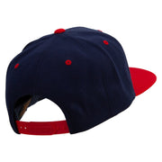 Pirate Flag Logo Embroidered Wool Blend 2 Tone Classic Snapback - Navy-Red OSFM