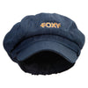 Foxy Embroidered Cotton Elastic Newsboy Cap - Dk-Denim OSFM