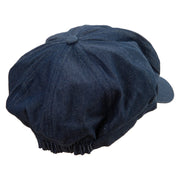 Foxy Embroidered Cotton Elastic Newsboy Cap - Dk-Denim OSFM