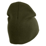 US Air Force Wing with Retired Symbol Embroidered 8" Short Beanie - Olive OSFM