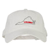 Virginia with Map Outline Embroidered Washed Cotton Twill Cap