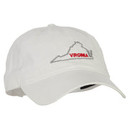 Virginia with Map Outline Embroidered Washed Cotton Twill Cap