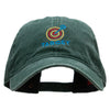 Neon Bulls Eye Embroidered Washed Cotton Brass Buckle Cap