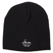 River Rats Vietnam with Riverboat Embroidered 8 Inch Knitted Short Beanie