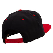 Pirate Flag Logo Embroidered Wool Blend 2 Tone Classic Snapback - Black-Red OSFM