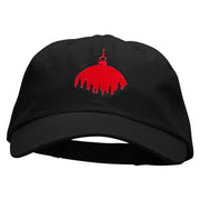 Red Ornament Embroidered Low Profile Dyed Cotton Twill Cap - Black OSFM