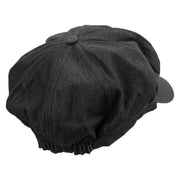 Foxy Embroidered Cotton Elastic Newsboy Cap - Black OSFM