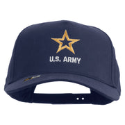 Star US Army Embroidered Solid Cotton Twill 5 Panel Prostyle Snap Cap