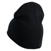 US Air Force Wing with Retired Symbol Embroidered 8" Short Beanie - Black OSFM