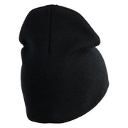 US Air Force Wing with Retired Symbol Embroidered 8" Short Beanie - Black OSFM