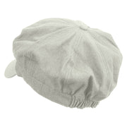 Foxy Embroidered Cotton Elastic Newsboy Cap - White OSFM