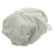 Foxy Embroidered Cotton Elastic Newsboy Cap - White OSFM