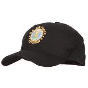 US Air Force Veteran Circle Embroidered Solid Cotton Pro Style Cap