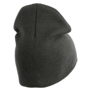 US Air Force Wing with Retired Symbol Embroidered 8" Short Beanie - Charcoal OSFM