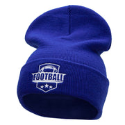 Football Embroidered 12 Inch Long Knitted Beanie