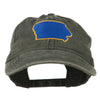 Iowa State Map Embroidered Washed Cap