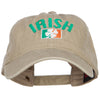 Wording of Irish and Ireland Shamrock Flag Embroidered Washed Cotton Cap