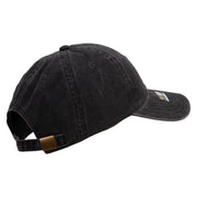 Licensed Star US Army Embroidered Washed Solid Pigment Dyed Cotton Twill Brass Buckle Cap - Black OSFM