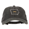 Iowa with Map Outline Embroidered Washed Cotton Twill Cap