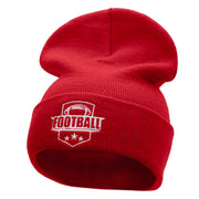 Football Embroidered 12 Inch Long Knitted Beanie