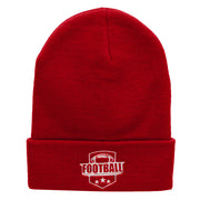 Football Embroidered 12 Inch Long Knitted Beanie