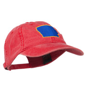 Iowa State Map Embroidered Washed Cap