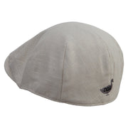 Duck Logo Embroidered Men's Linen Summer Ivy Cap - Beige S-M